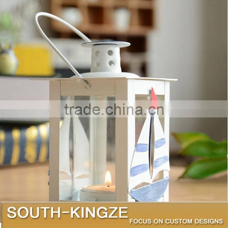 Europe Ocean Style Fish, Starfish, Sailing Boat Cube Glass Candle Holder