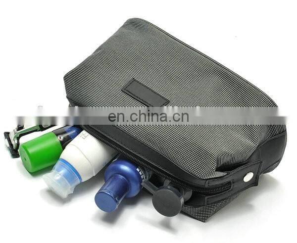 Luxurious grey waterproof mens nylon wash bag toiletry bag custom