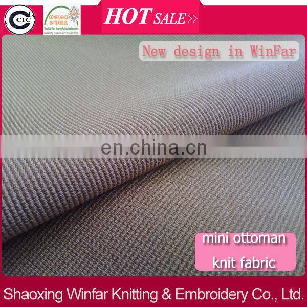 Winfar Textile Polyester Spandex Plain Dyed Striped Mini Ottoman Rib Knit Fabric