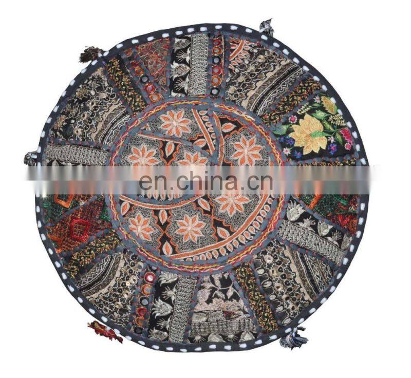 Indian Handmade Ottoman Pouf Cover Vintage Ottoman Pouf Foot Stool Ottoman Pouf Cover