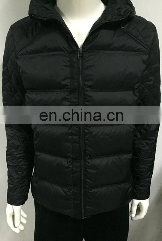 2017 High quality black down feather coatn with zipper