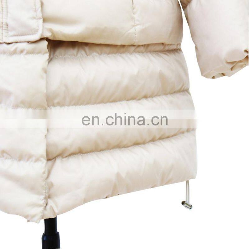 women high quality light long detachable hem down coat