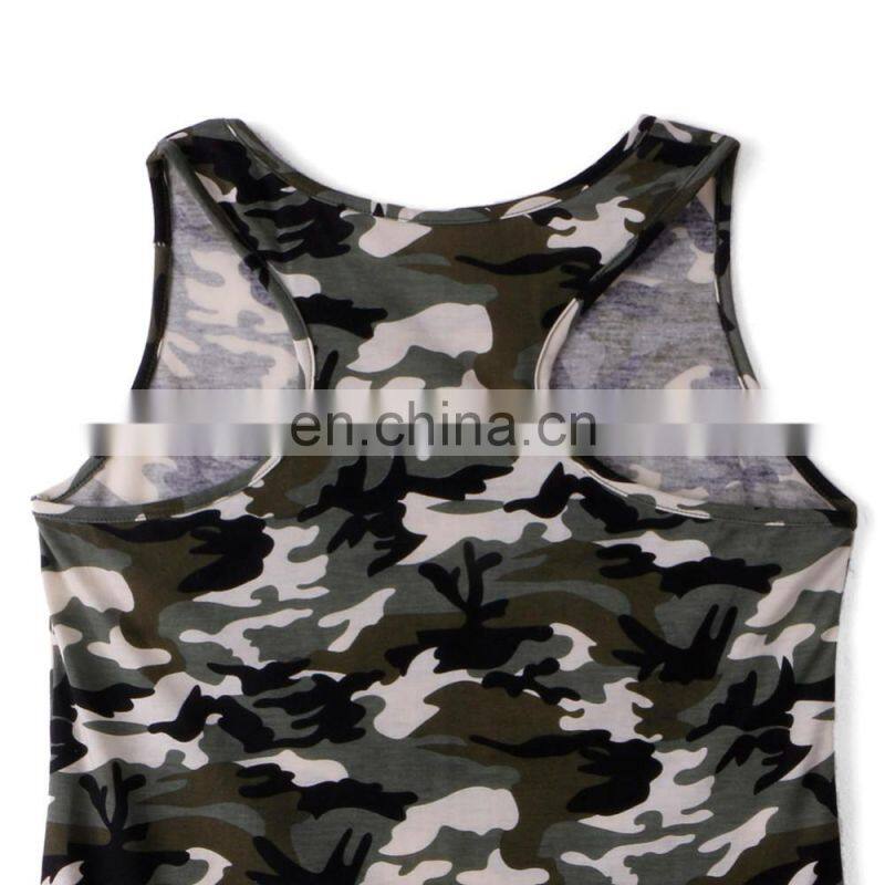 Women Tank Tops Camouflage Wild Round Neck Sleeveless Casual Vest clothing