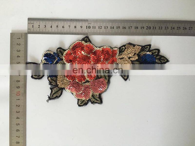 top fashion Sew on 3D Sequin beads logo letter patches