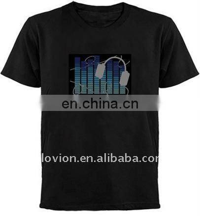 HOT led flashing t-shirt china led t-shirt el ladies t-shirt