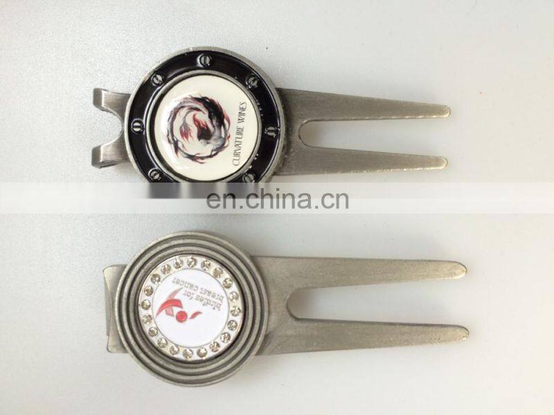 Custome zinc alloy antique silver plating divot tool divot