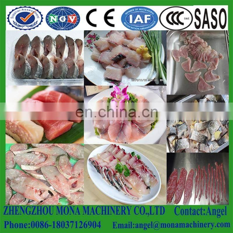 fish filleting making machine cutting fish into 3 sections