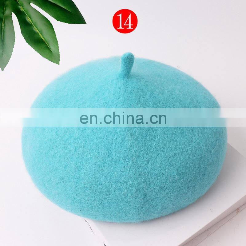 Baby Kids Wool Berets Children girl Autumn Winter Hats Fashion Solid Color warm family match hats