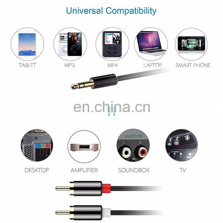 Gold plated 1.5m flat rca av cable 10 pin mini din to rca cable