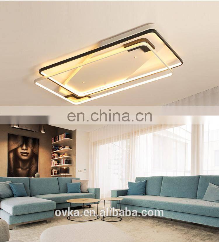 Simple modern led ceiling light three colors and dammable with remote control