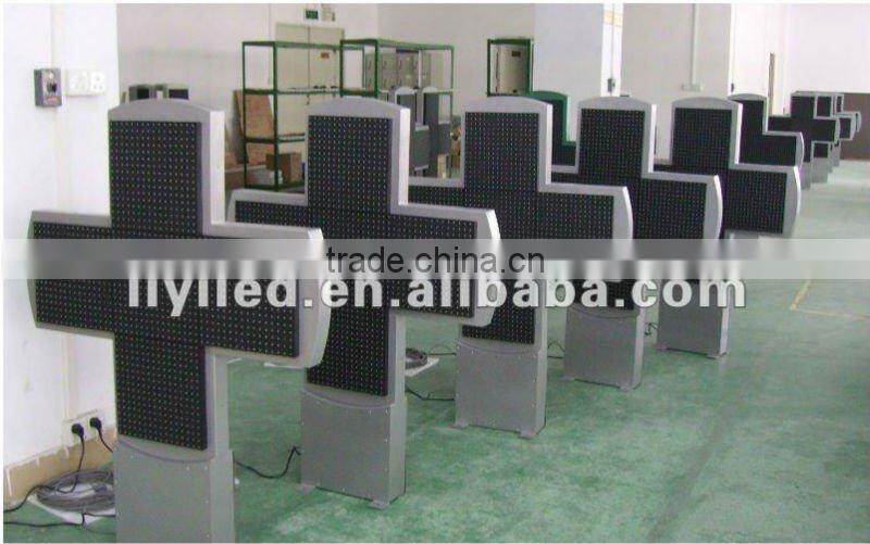 double sides dual color LED croce per farmacia
