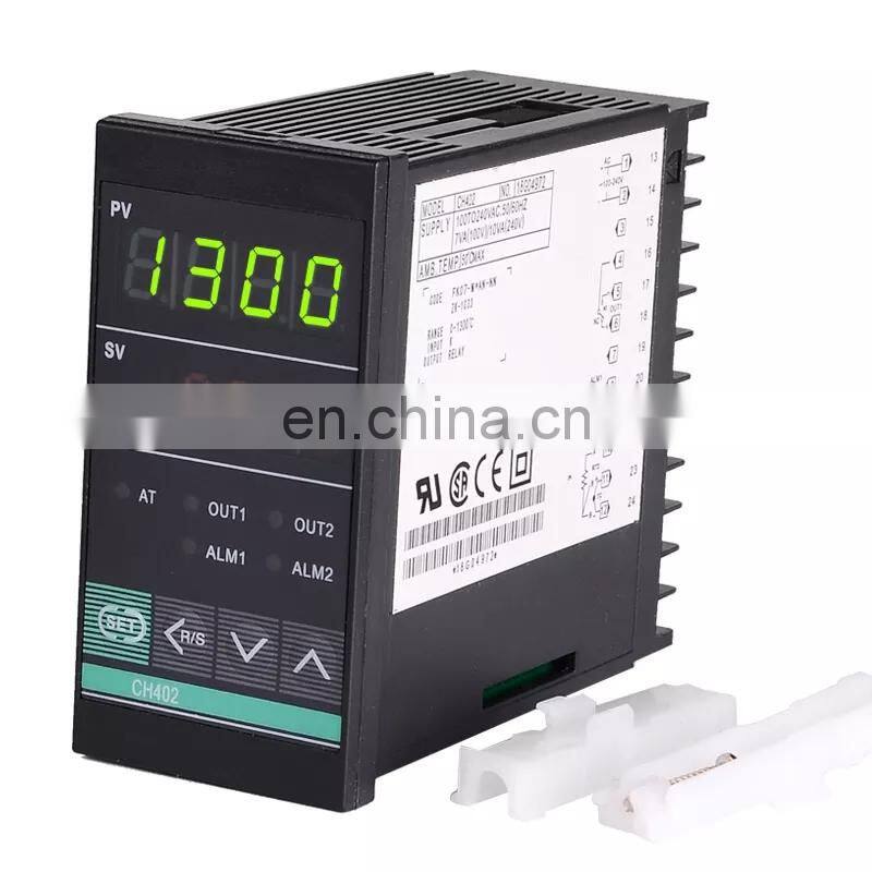 Oven Thermostat Digital Temperature Regulator PID Temperature Controller CH402 SSR Relay Dual Output Vertical 48*96mm