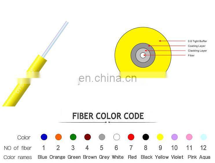 12 Color Single Mode 600um Fiber Optic Cable Fiber Cable
