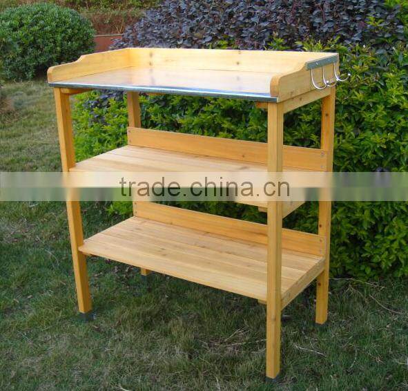 Outdoor Wooden Garden Potting Bench Nature color