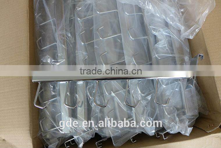 Metal chrome oblique 5 hooks handbags display bracket for wall