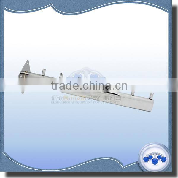 Metal chrome wall-mounted display hook for shopfiitings