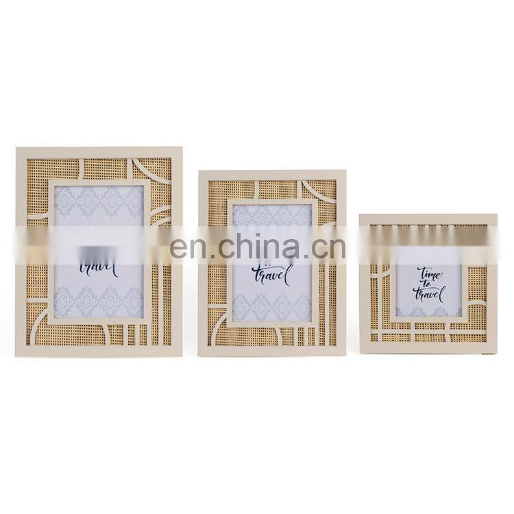 K&B wholesale 4x6'' sizes paper engraved wooden photo frame for home decoration