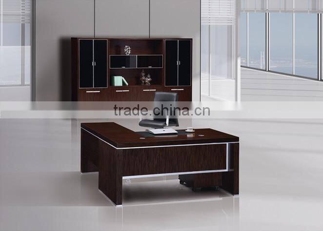 2015# wooden computer desk office desk light color veneer with side table KF-A09