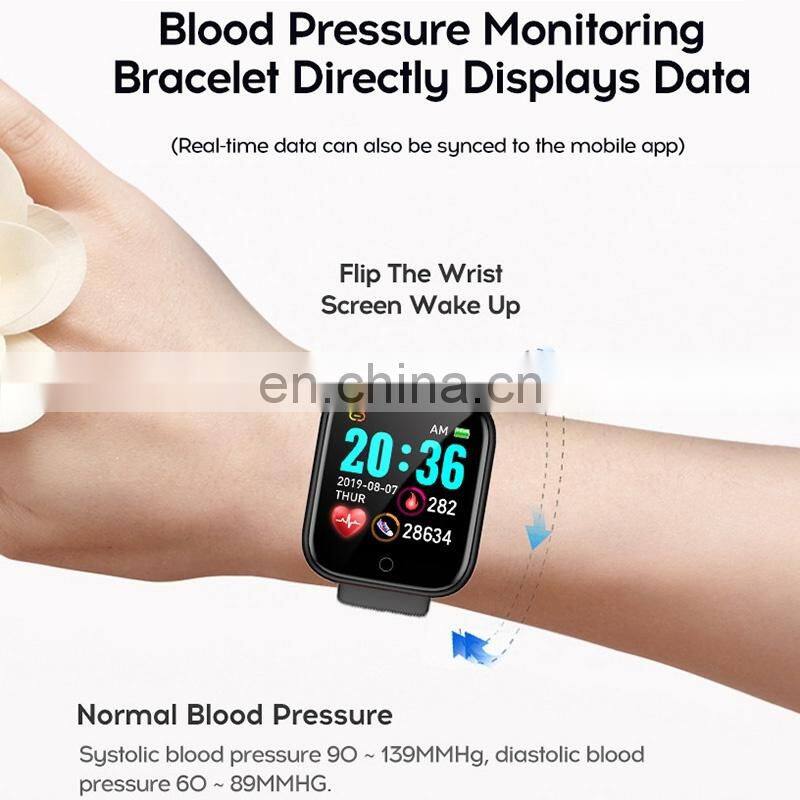 Y68 Smart Watch Heart Rate Blood Oxygen Fitness Sport Tracker Bracelet Waterproof Smartwatch Y68 D20