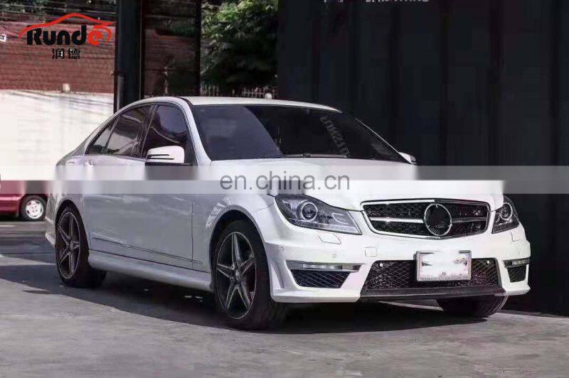 Runde High Quality Body Kit with Front Rear Bumper Side Skirts For 2007-2014 Mercedes-Benz C-CLASS (W204) Upgrade to C63 body kit