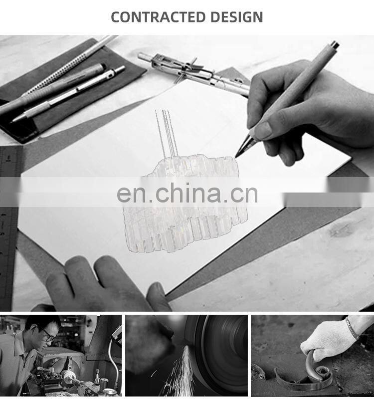 HUAYI Modern Pendant Ceiling Lamps Crystal Chandelier Lights Hanging Light Fixture for Living Room