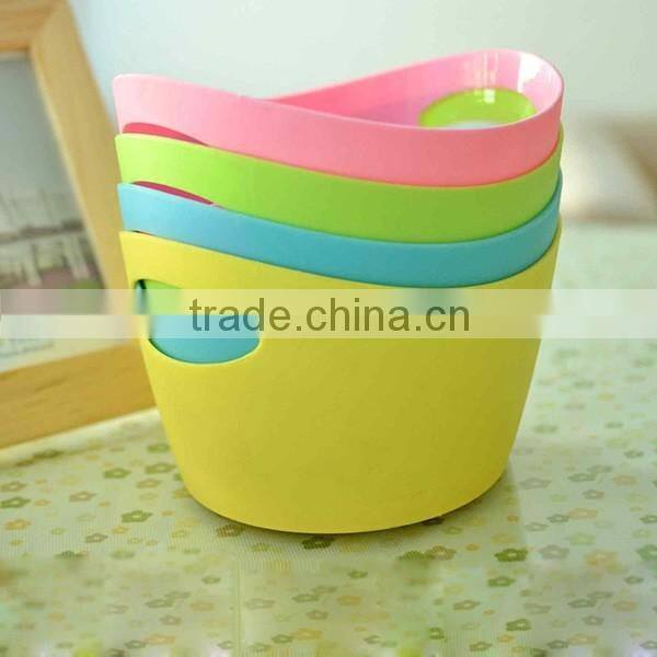Retangular plastic kitchenware vegetable basket with handles