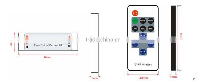 11 Key RF Wireless LED Dimmer/Mini RF Remote LED Dimmer