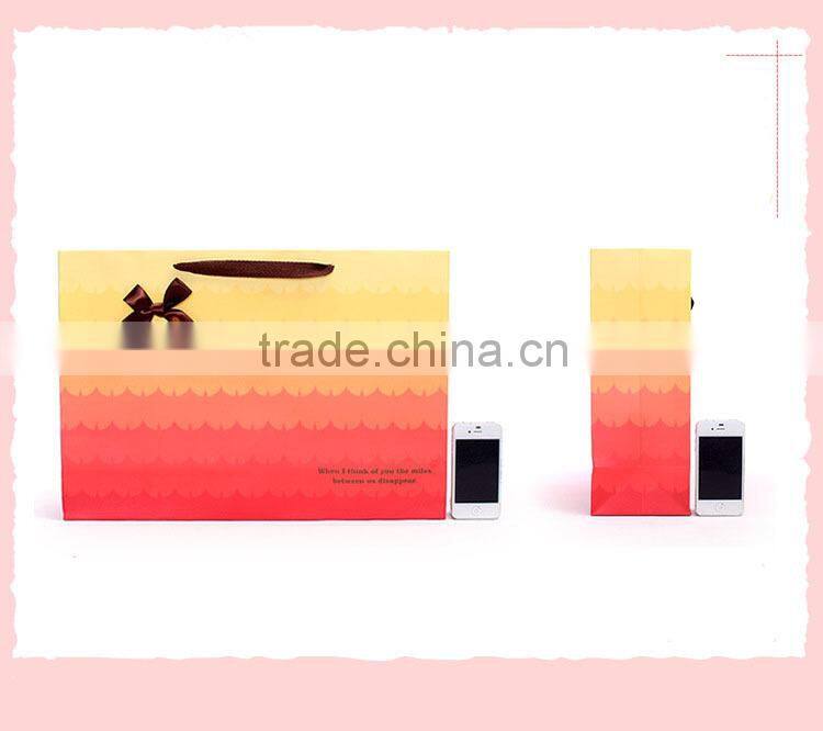 gradient color good quality custom paper gift bag