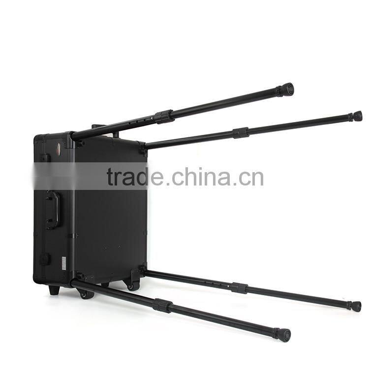 Professional aluminum MP3 makeup beauty trolley case for makeup artist