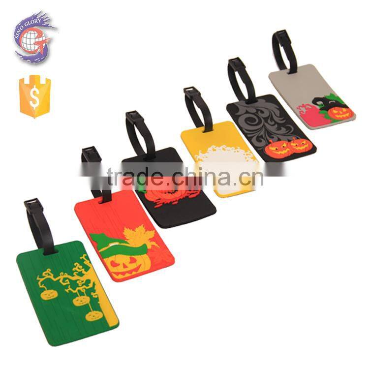 pvc luggage tag with halloween painted for suitcase