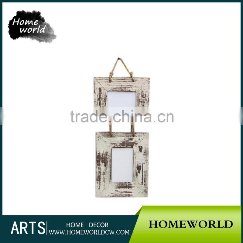 Distressed Wall Mounted Open White Wood Picture Frame Wholesale