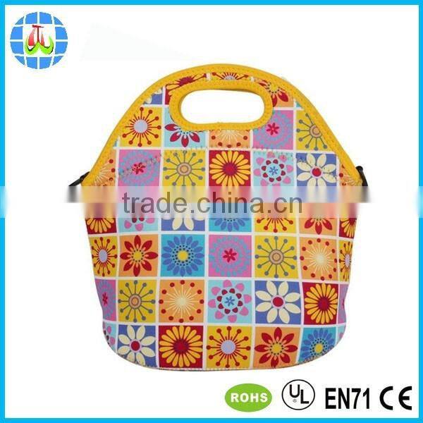 grid neoprene tote bag food container sleeve box carrier case