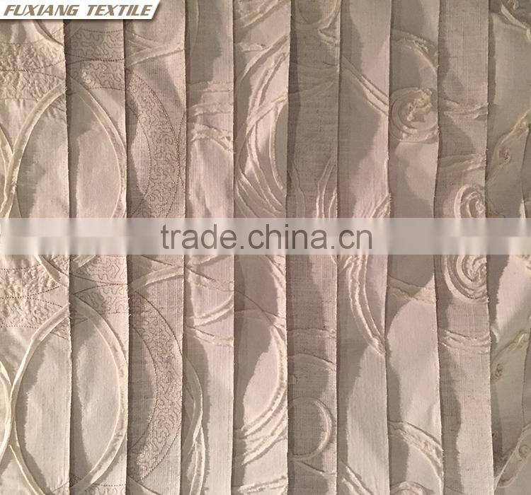 100% Polyester micro-velvet geometric embroidered window curtain fabric