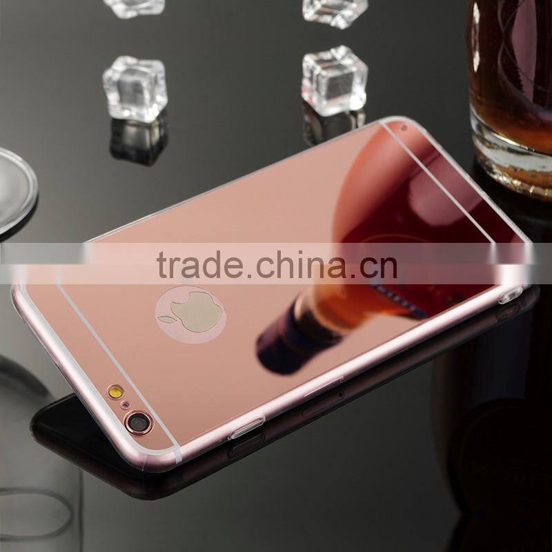 2016 Wholesale TPU Bumper Mirror Mobile Raised Phone Case For iPhone6 6s plus with mix color