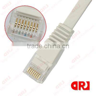 Flat White UTP Cat5e patch cord CE, FCC, ROHS,UL