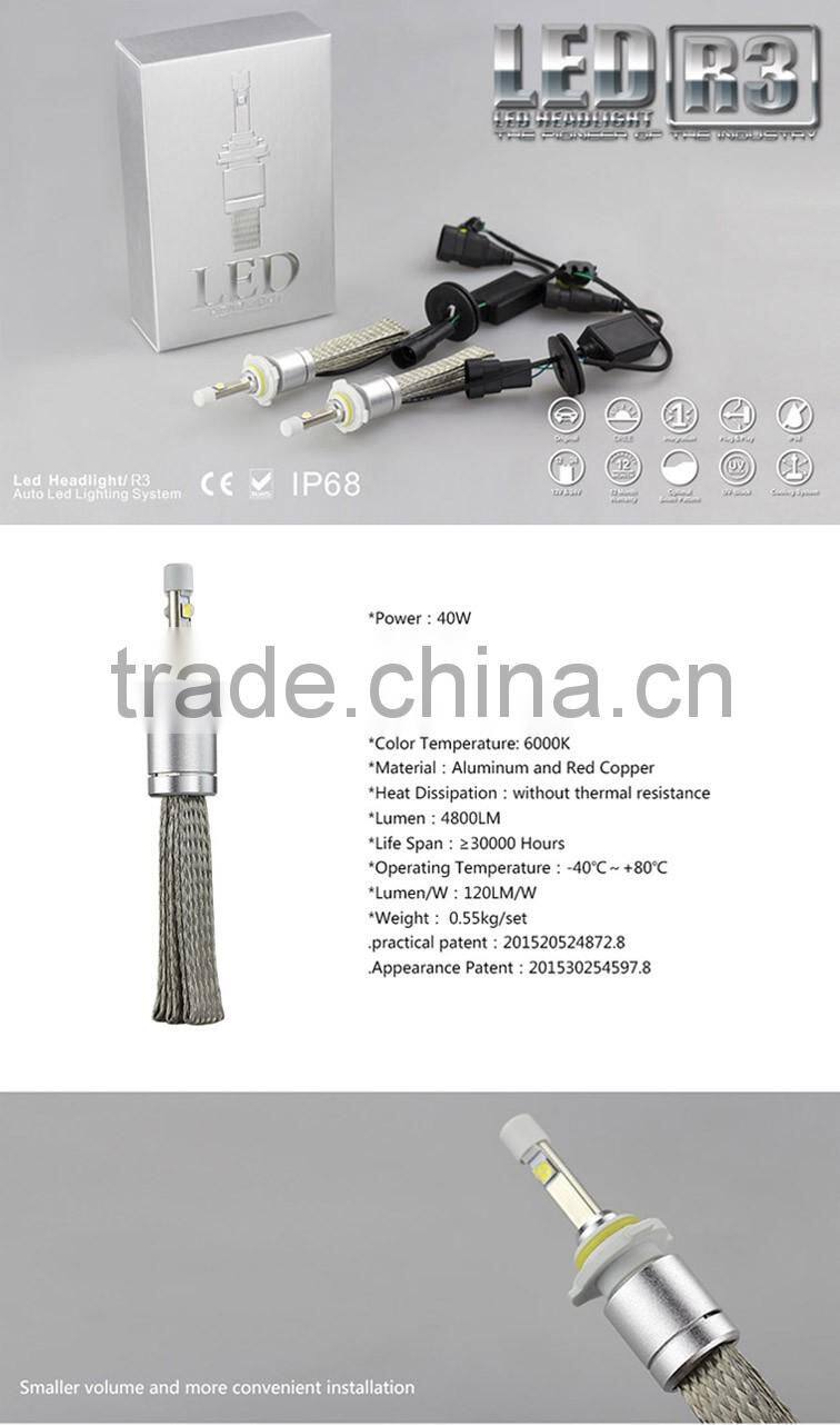 B-Deals factory price R3 9012 6000k 4800LM c ree led headlight for cars
