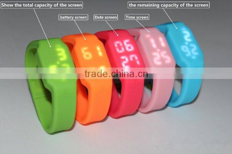 Multi-Functional USB Pen Drive 2gb 4gb 8gb 16gb 32gb Silicone USB Bracelet Watch