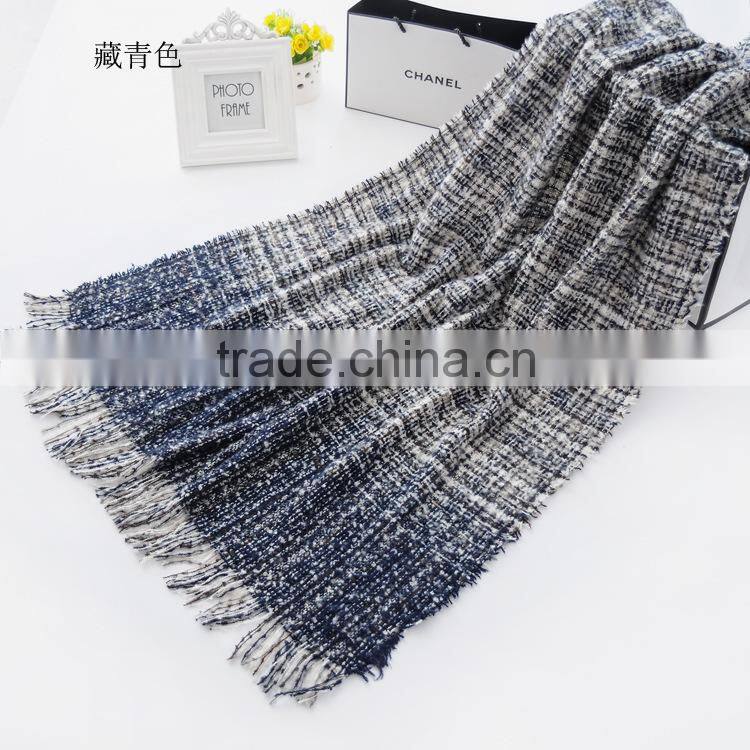 Best Selling Loop Yarns Woven Plaid Fashion Ladies Winter Shawl