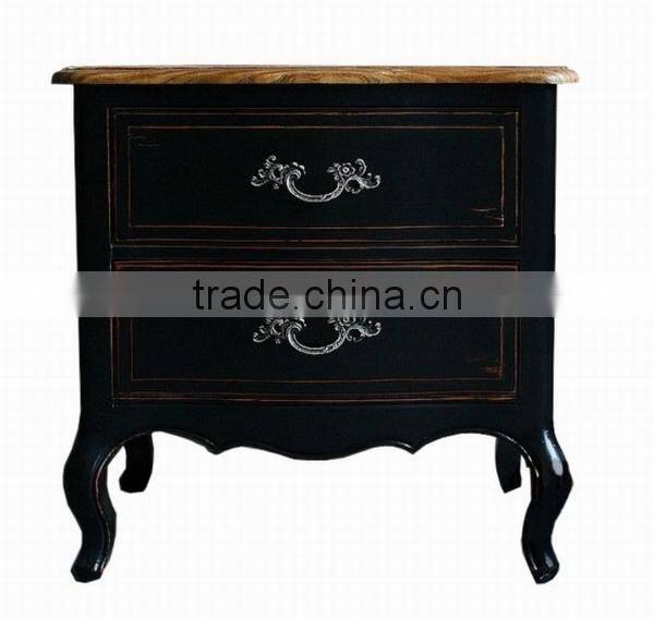 antique black nightstand, bedside , night table