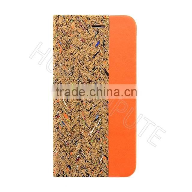 Stylish Natural Real Wood Flip Leather Case For iPhone6/6S