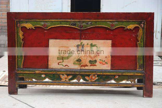 Chinese antique furniture/Mongolia Reproduction cabinet/hand-painting cabinet