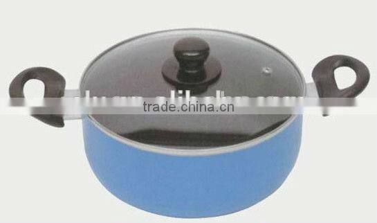 Aluminum Preesed sky blue Pots non-stick ceramic coating stock pot Noodle soup pot