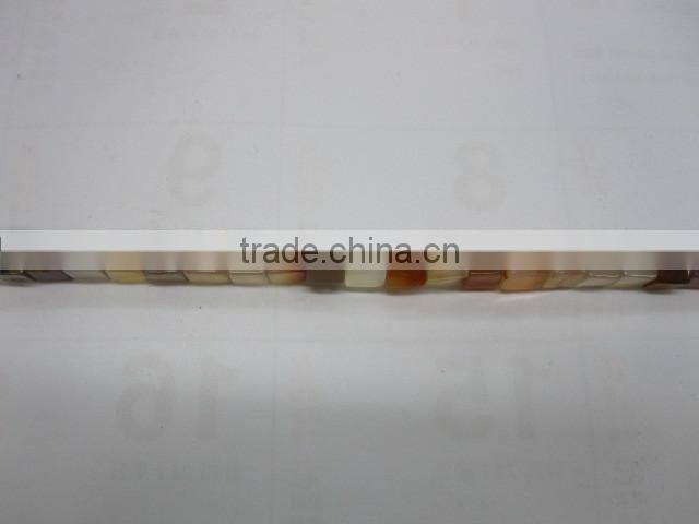 red grey agate 6mm cube bead