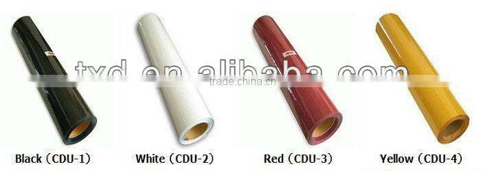 high quality Rose red heat transfer pu sticker for fabric, PU transfer vinyl sticker