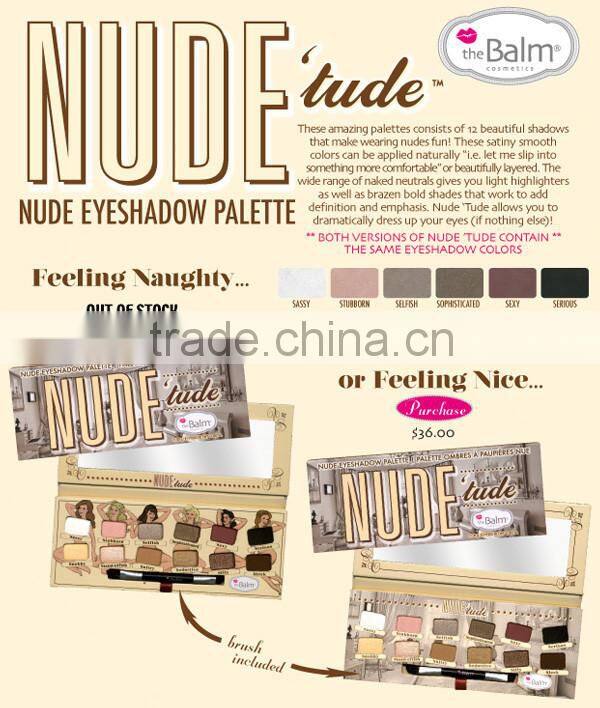 The Balm Nude Tude Eye Shadow 12 Colors Eyeshadow Palette Makeup Set Cosmetics