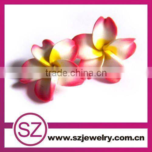 Cheapest & pretty polymer clay flower pattern hoop earring
