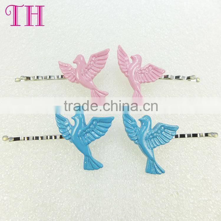 kid hair accessory resin sea gull shape handmade hair clip metal u shaped hair pin for girls