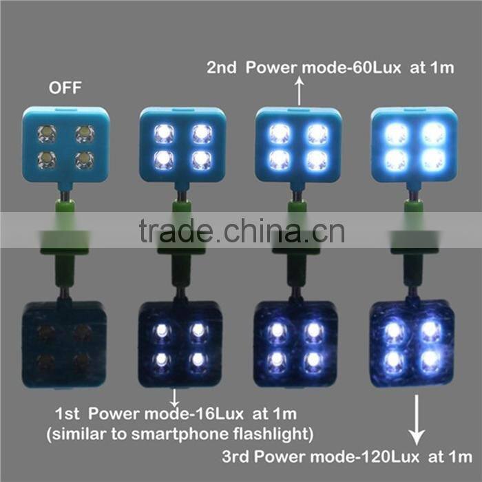 Portable Mini 4 LED External Flash Fill Light Selfie Lamp For iPhone 6