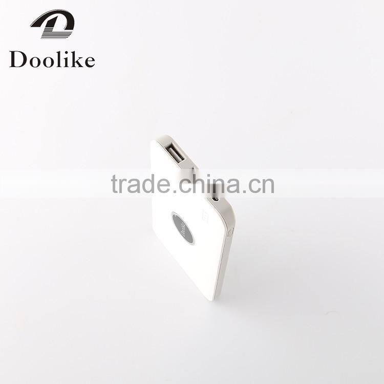 2016 Doolike Newest OEM/ODM Portable Mobile Power Bank For Phone 4000mA/6000mA/8000mA