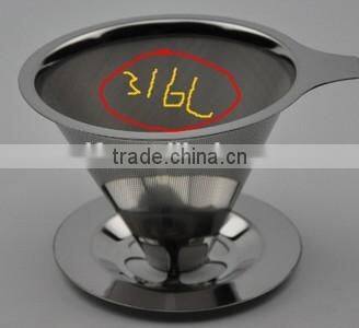 2/4 Cup Coffee Dripper Stainless Steel Mesh Micro Filter